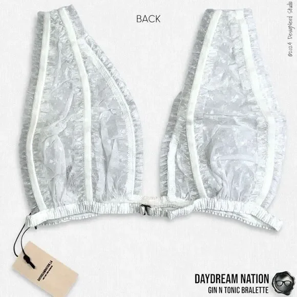 DAYDREAM NATION CHEESECAKE GIN N TONIC SHEER LACE BRALETTE BABY’S BREATH WHITE